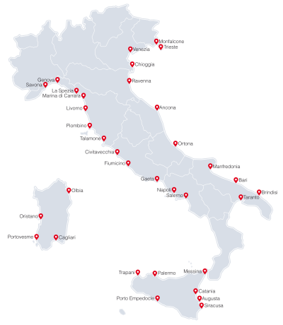 Italian's ports map
